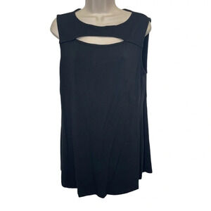 Soft surroundings Modal tank top black keyhole front